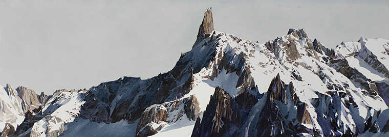 Dente del Gigante, acquerello su carta intelaiata, 67,7x102 cm, 2025